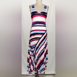 Striped Multicolor Sleeveless Maxi Dress